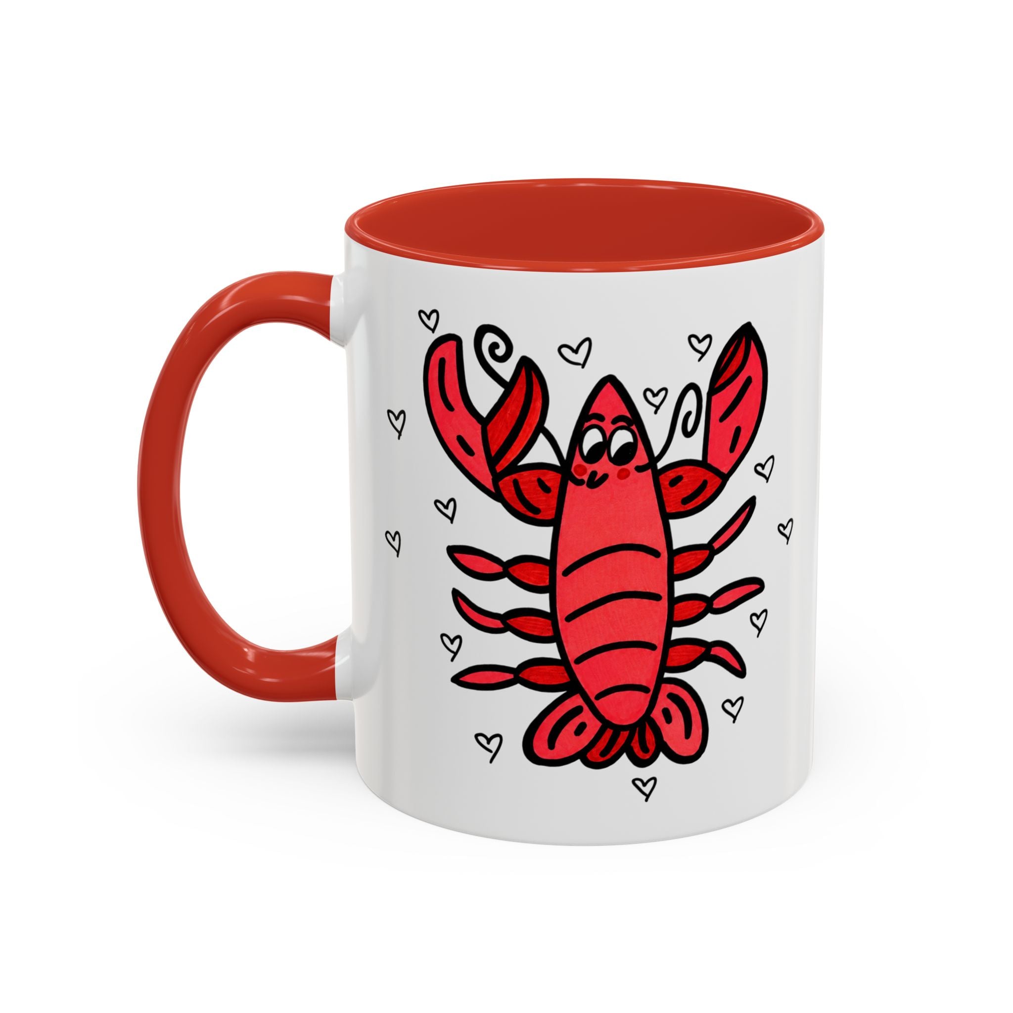 Hand-Drawn Cute Red Lobster Mug | Accent Coffee Mug 11oz 15oz