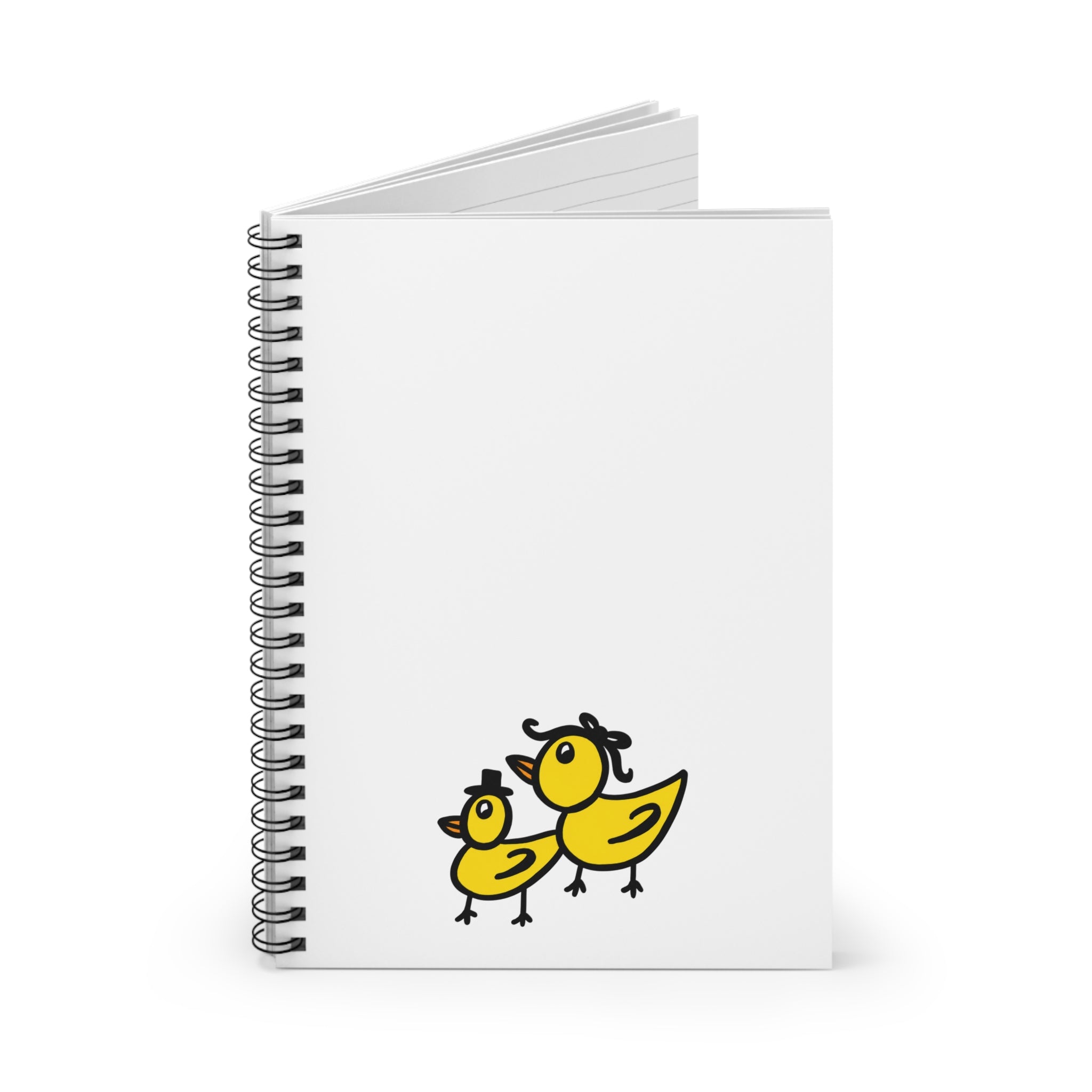 Hand-Drawn Yellow Ducklings spiral notebook | Ruled lined journal