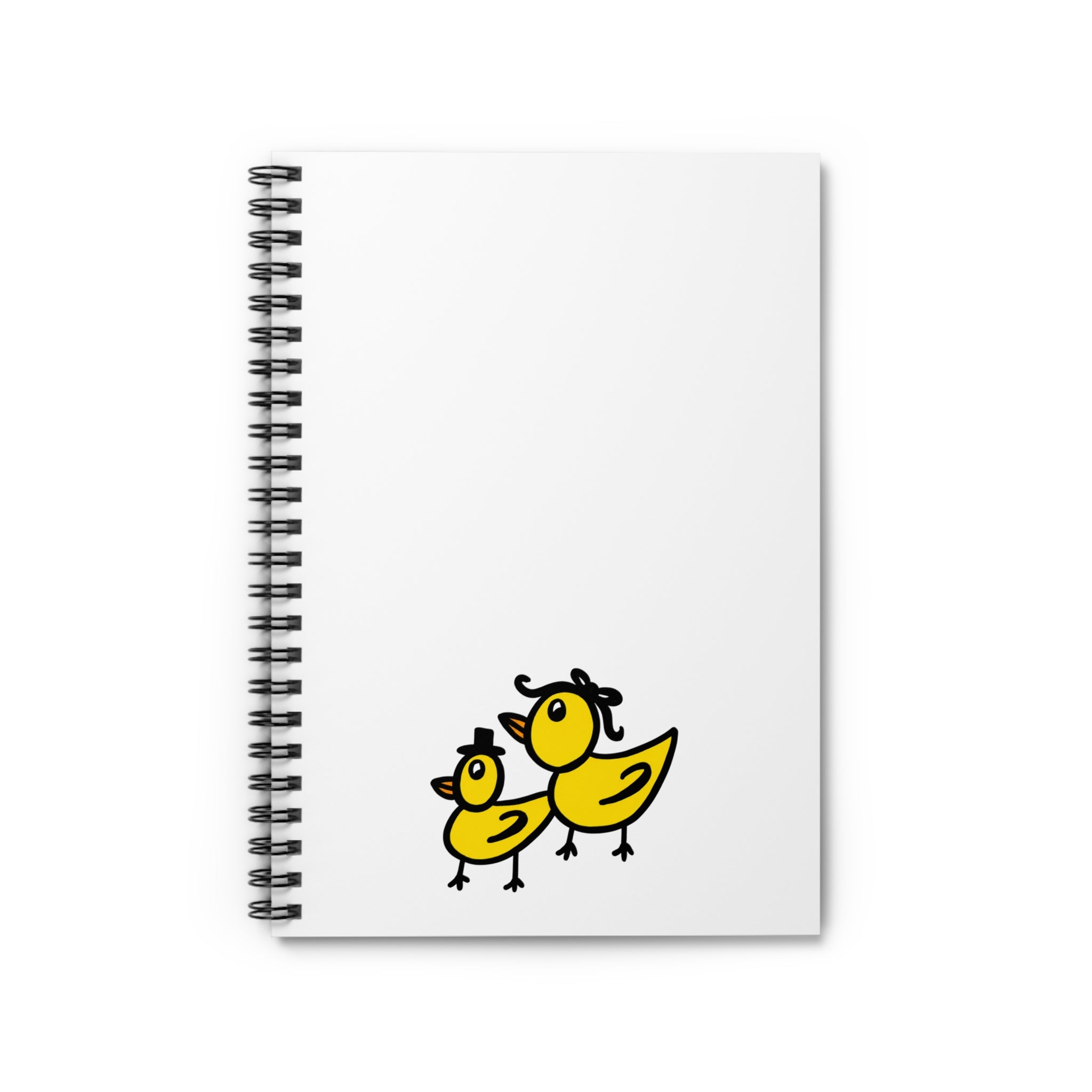 Hand-Drawn Yellow Ducklings spiral notebook | Ruled lined journal