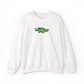 Hand-Drawn Green Vines with Alligator Sweatshirt | Cute Embroidered Crocodile Illustration Crewneck
