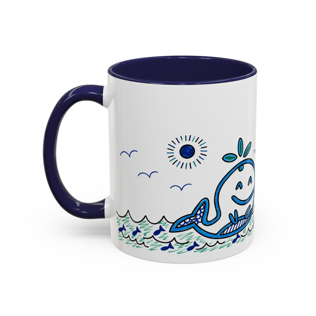 Hand-Drawn Smiling Whale Ocean Mug | Accent Coffee Mug 11oz 15oz
