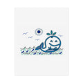 Hand-Drawn Smiling Whale Illustration Poster | Rolled Poster, Nautical Ocean Art