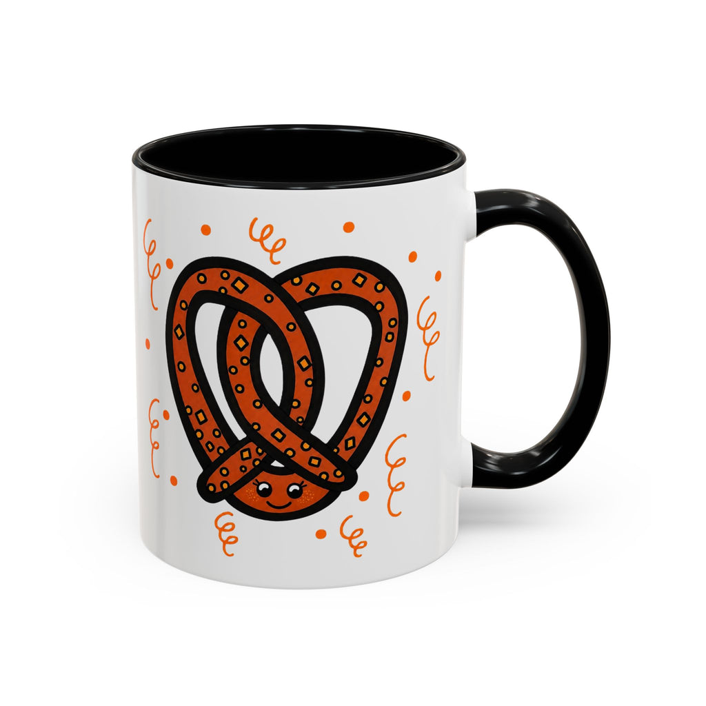 Hand-Drawn Orange Pattern Pretzel mug | Accent Coffee Mug 11oz 15oz