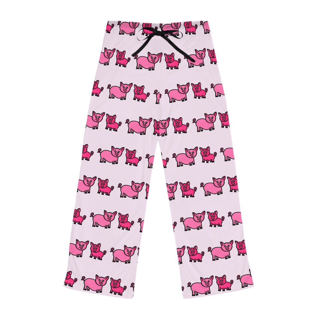 Hand-Drawn Cute Pink Pig Pattern Pajama Pants | All-Over Print Lounge Pants