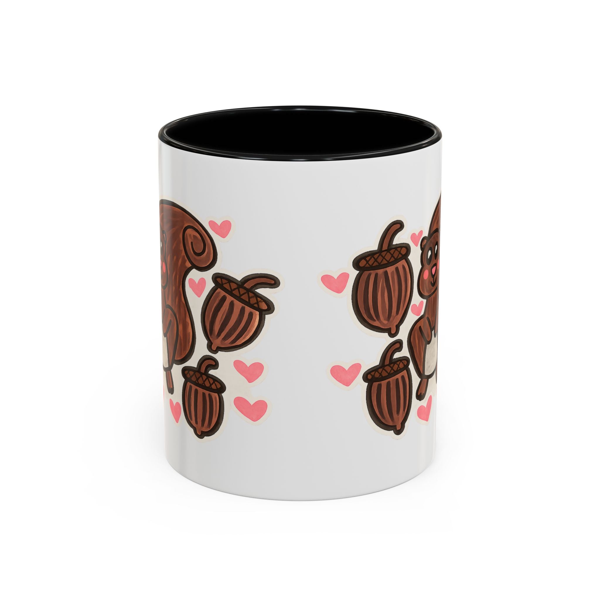 Hand-Drawn Cute Squirrel with Acorns Mug | Accent Coffee Mug