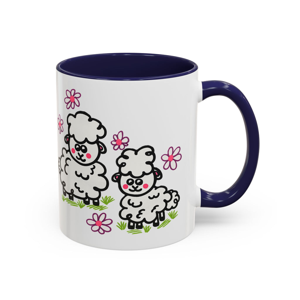 Hand-Drawn Cute Cartoon Sheep Pattern Mug | Accent Coffee Mug