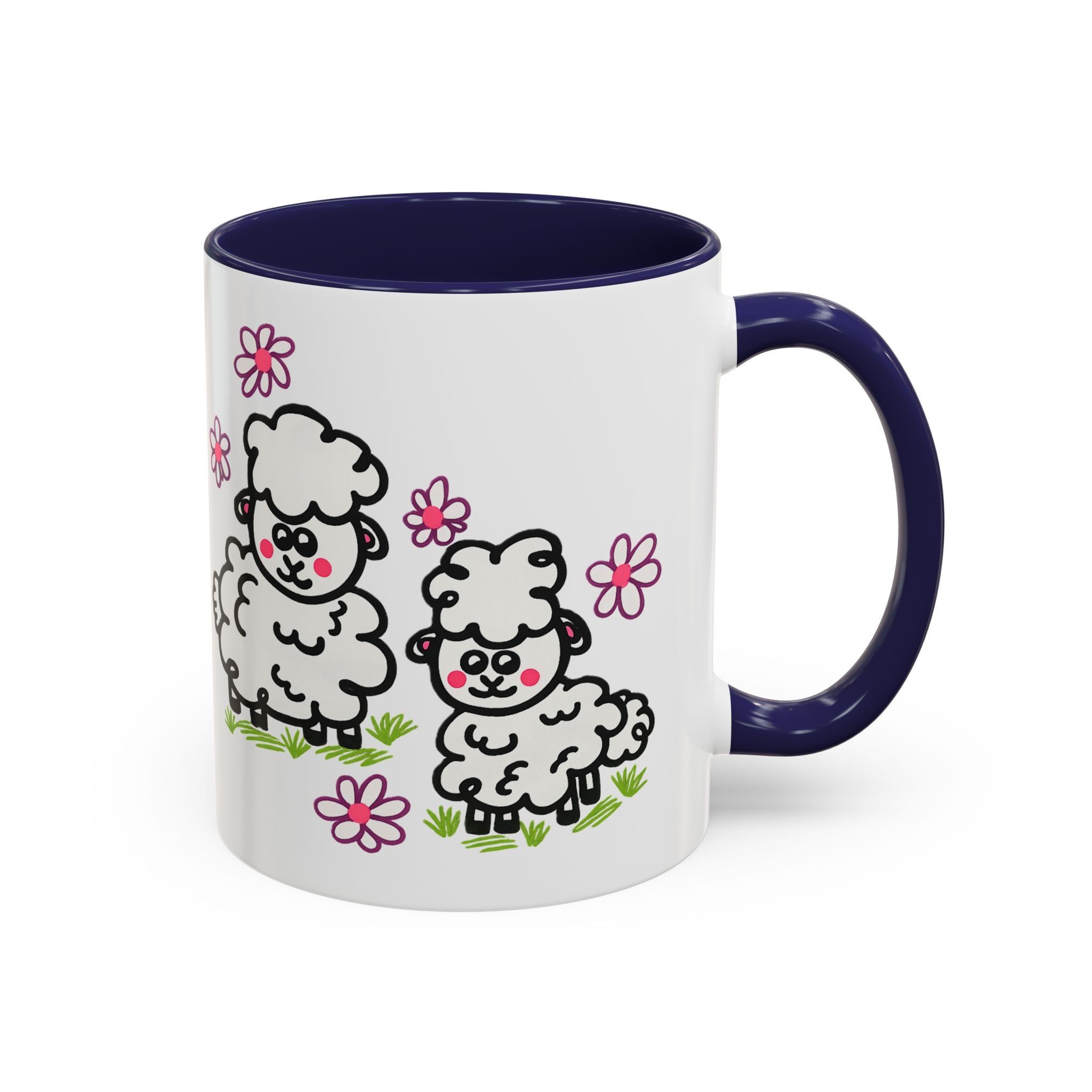 Hand-Drawn Cute Cartoon Sheep Pattern Mug | Accent Coffee Mug
