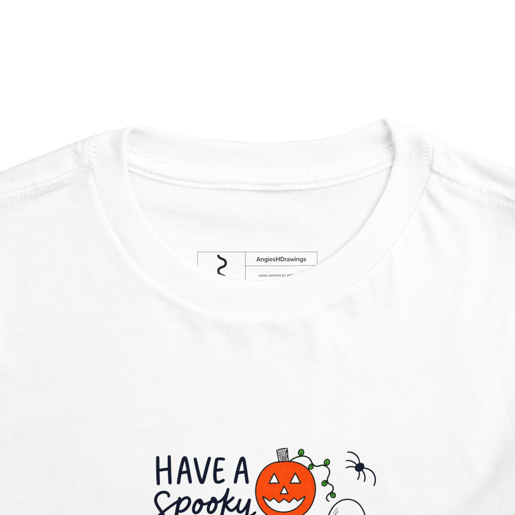 Hand-Drawn Have a Spooky Halloween ghost pumpkin graphic Toddler Tee | Halloween kids shirt