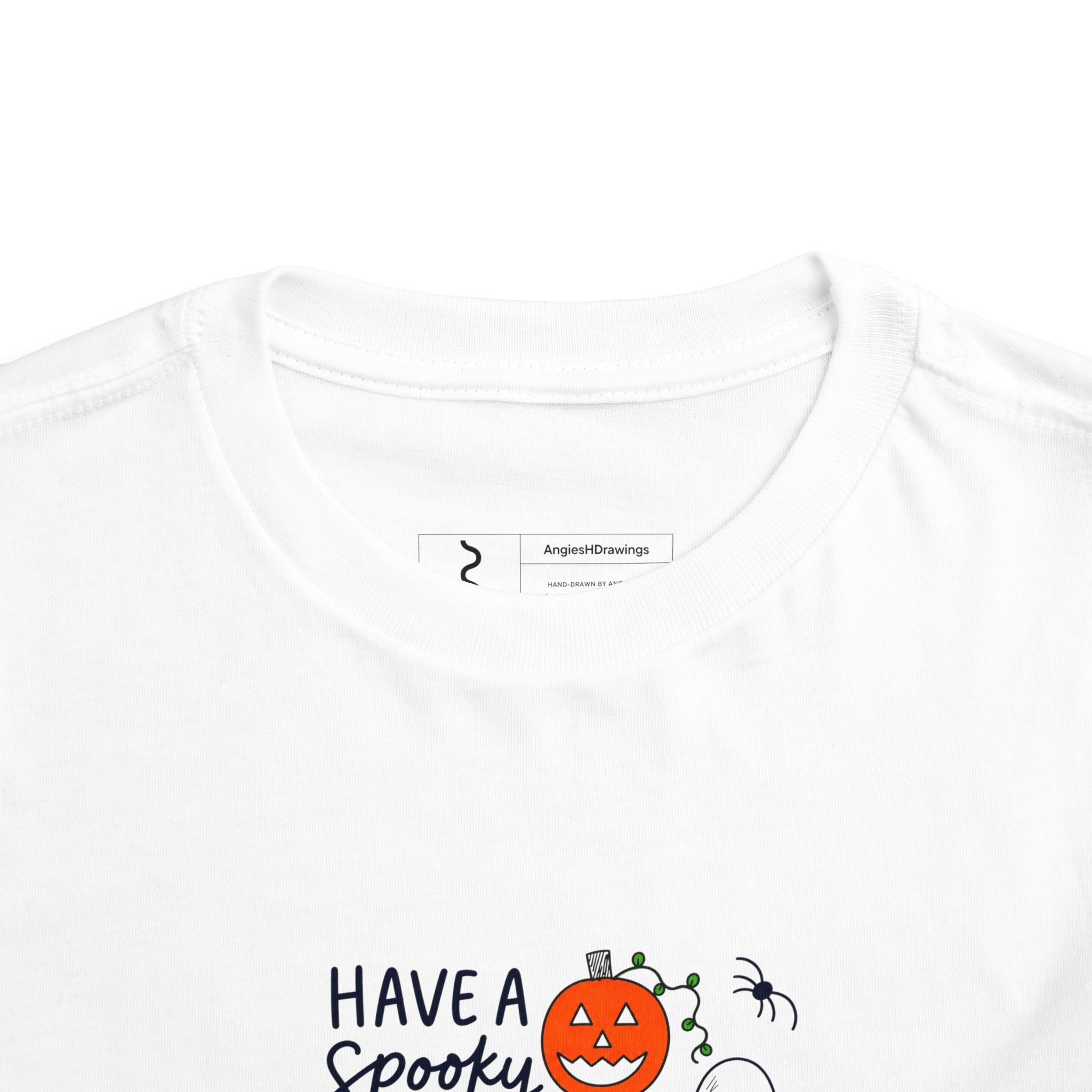 Hand-Drawn Have a Spooky Halloween ghost pumpkin graphic Toddler Tee | Halloween kids shirt