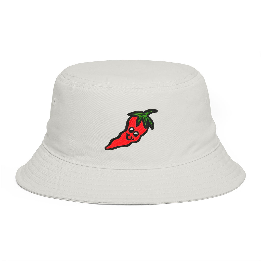 Hand-Drawn Cute Chili Pepper Motif Bucket Hat | Sassy and Spicy Vegetable Design