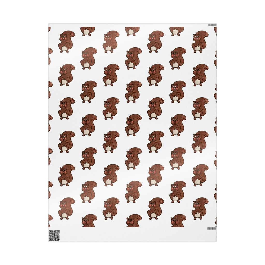 Hand-Drawn Cute Brown Squirrel Pattern Wrapping Paper | Repeat Animal Print