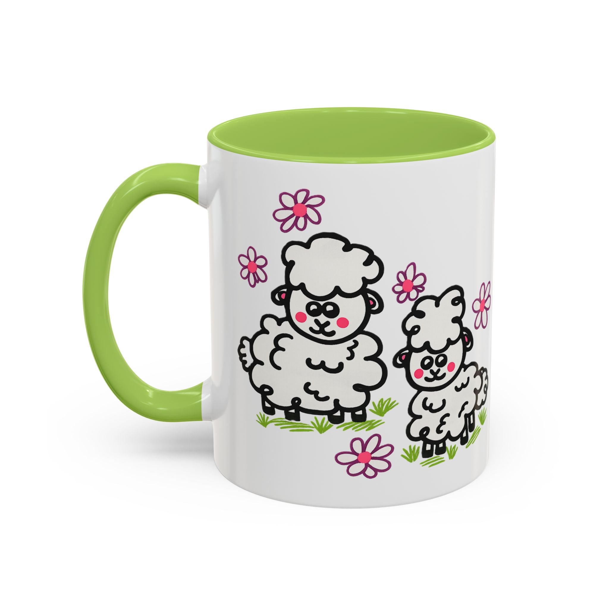 Hand-Drawn Cute Cartoon Sheep Pattern Mug | Accent Coffee Mug