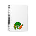 Hand-Drawn Dancing Veggies Spiral Notebook | Corn Broccoli Carrot Ruled Journal