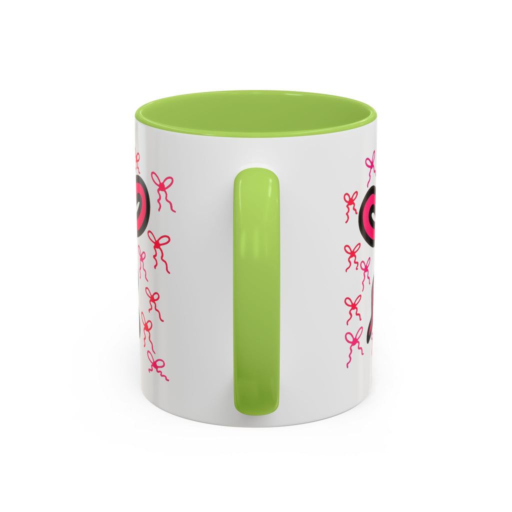 Hand-Drawn Pink Bow Bunny Mug | Accent Coffee Mug