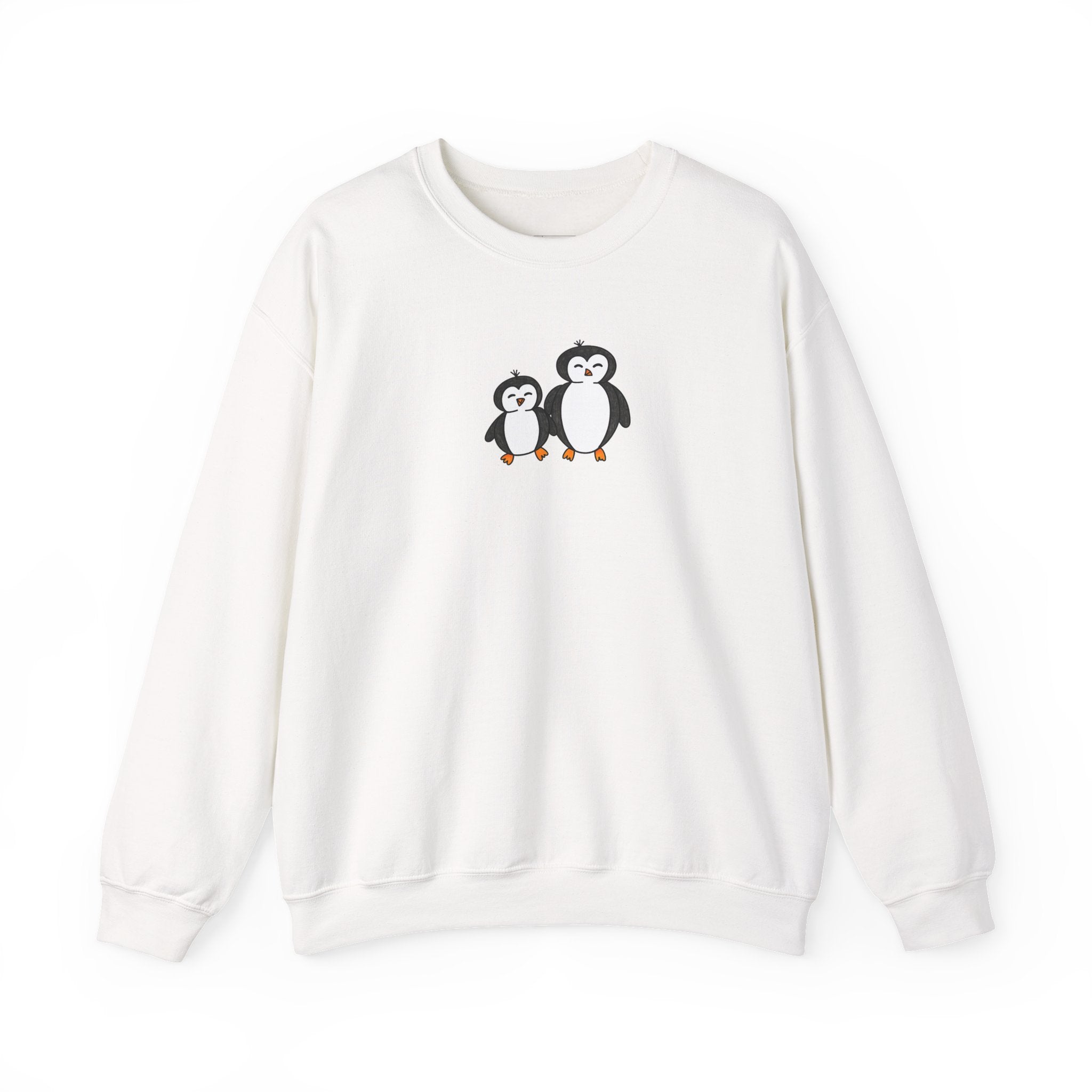 Hand-Drawn Cute Penguin Pair sweatshirt | Minimal Penguin Illustration