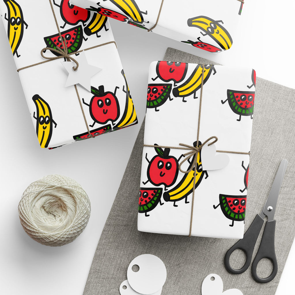 Hand-Drawn Fruit Pattern Wrapping Paper | Fruit Repeat Print