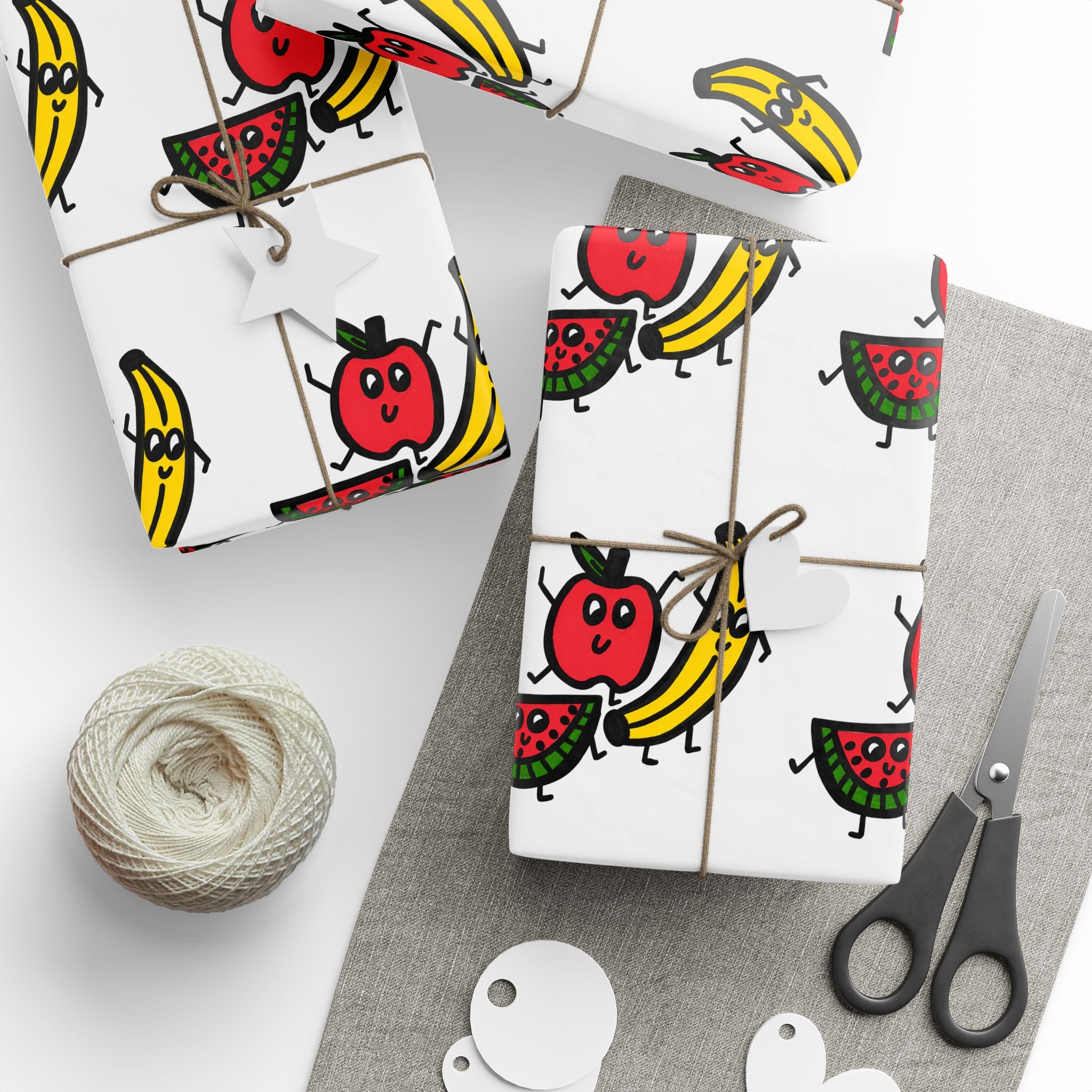 Hand-Drawn Fruit Pattern Wrapping Paper | Fruit Repeat Print