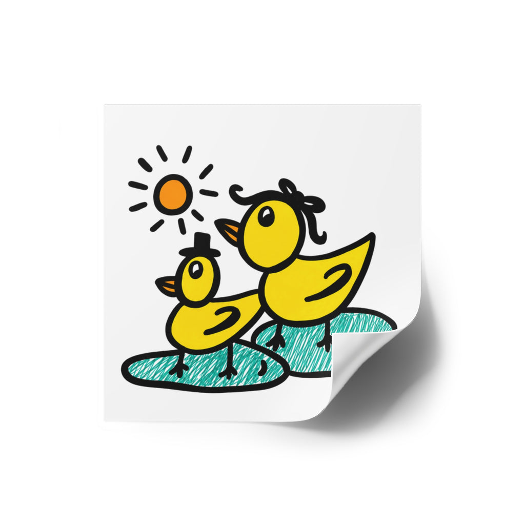 Cute Duck Sticker, Hand Drawn Duckling Sticker, Whimsical Yellow Duck Vinyl Sticker, Cute Animal Decal