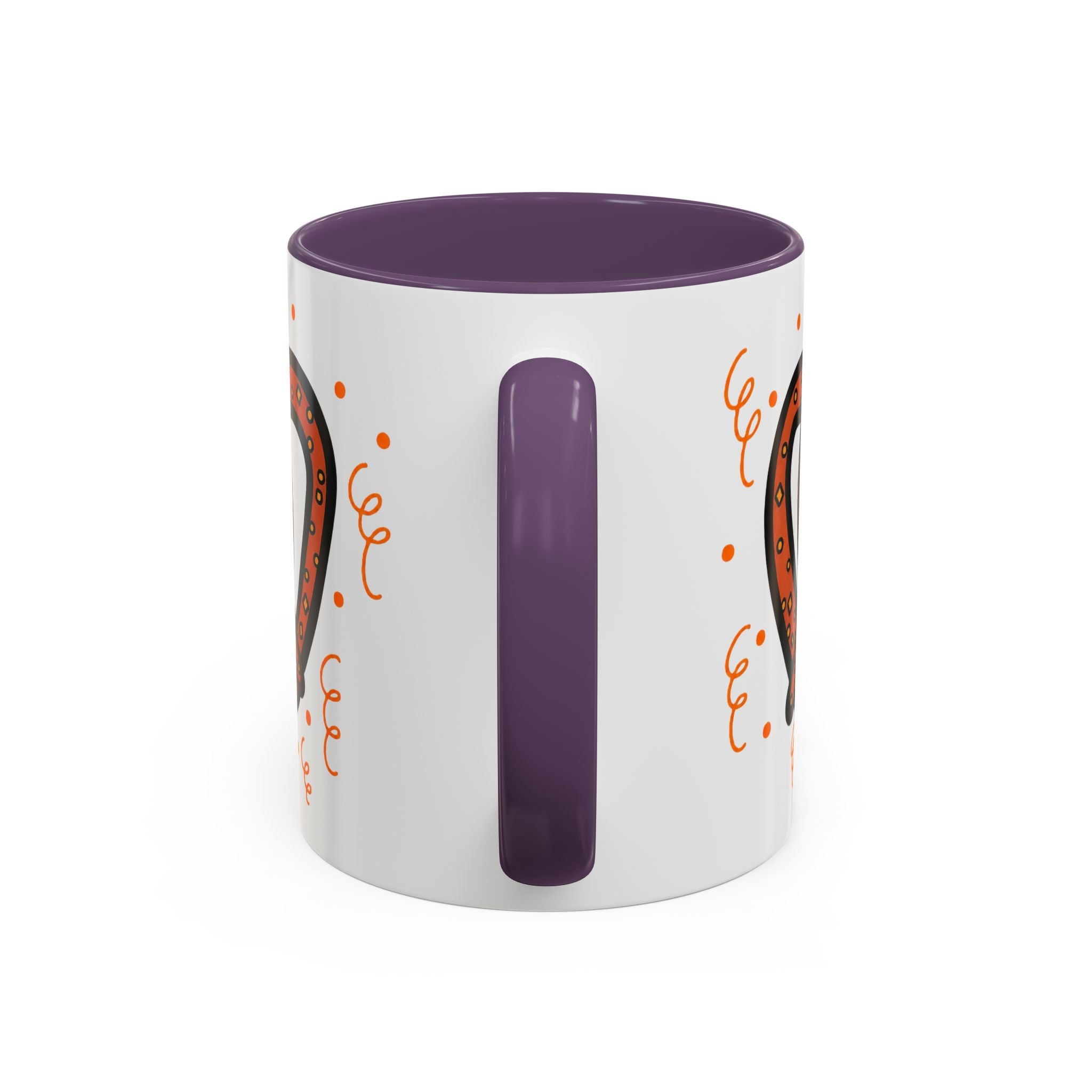 Hand-Drawn Orange Pattern Pretzel mug | Accent Coffee Mug 11oz 15oz