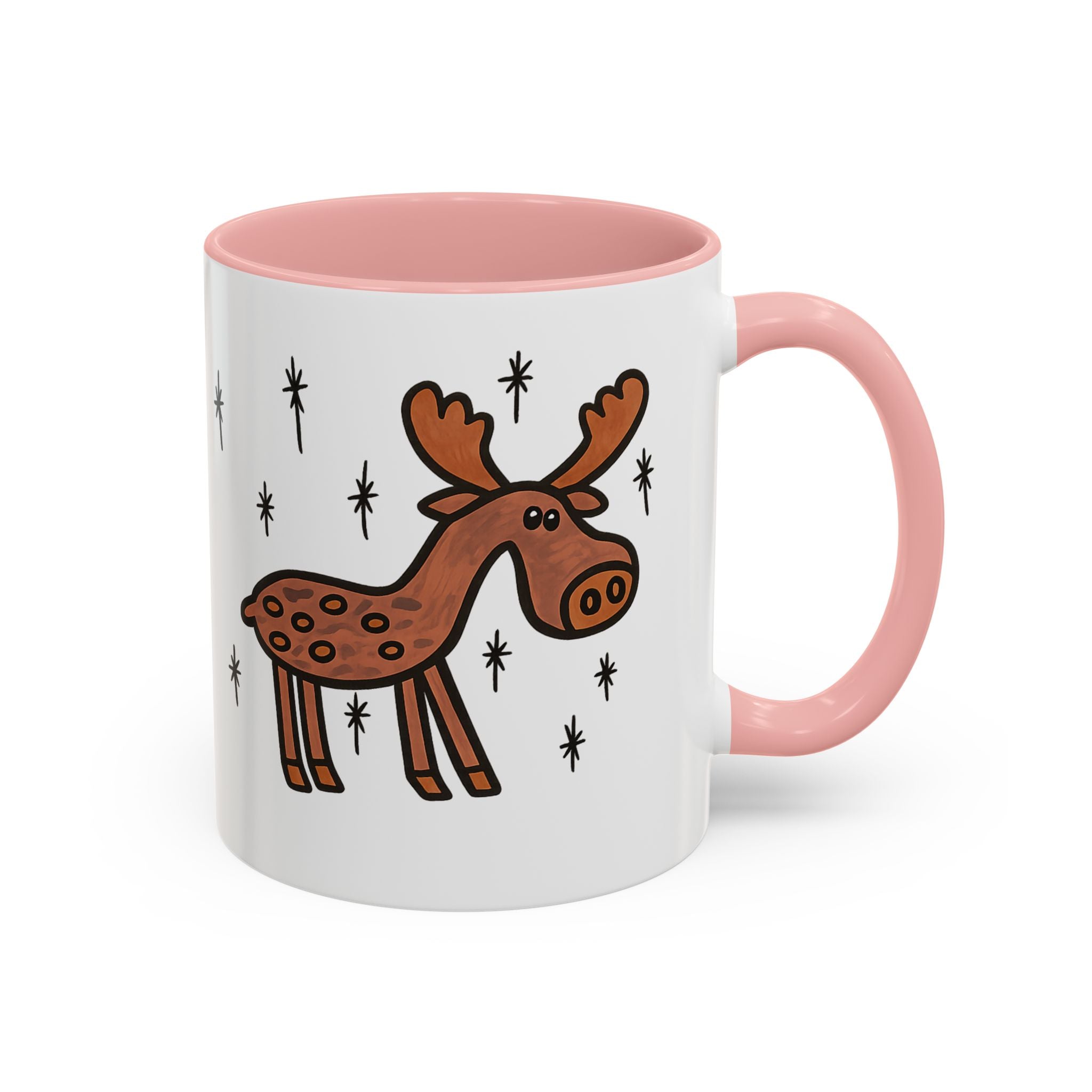 Hand-Drawn Retro Woodland Moose Mug | Accent Coffee Mug 11oz 15oz
