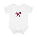Hand-Drawn Pink Bow Infant Bodysuit | Baby Onesie with Ribbon Graphic