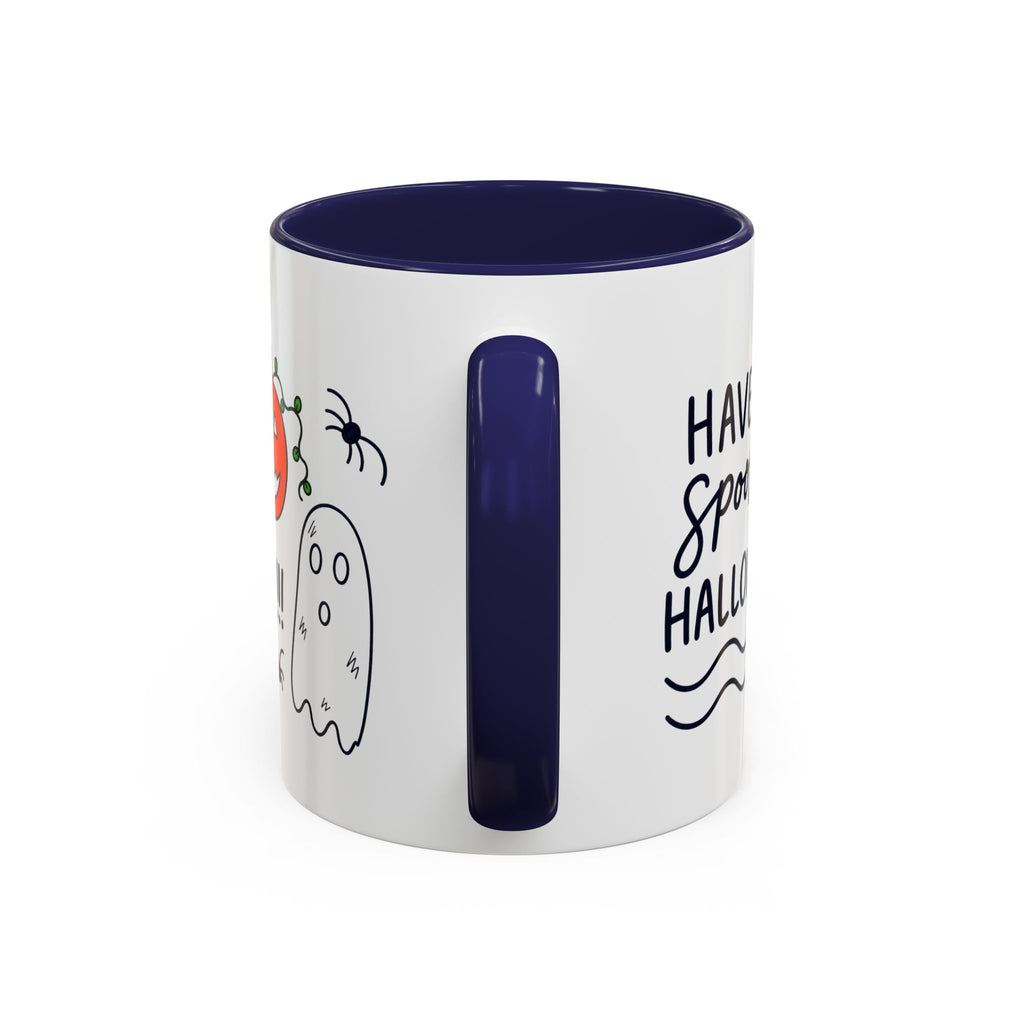 Hand-Drawn Spooky Halloween spiders ghost pumpkin Mug | Accent Coffee Mug 11oz 15oz