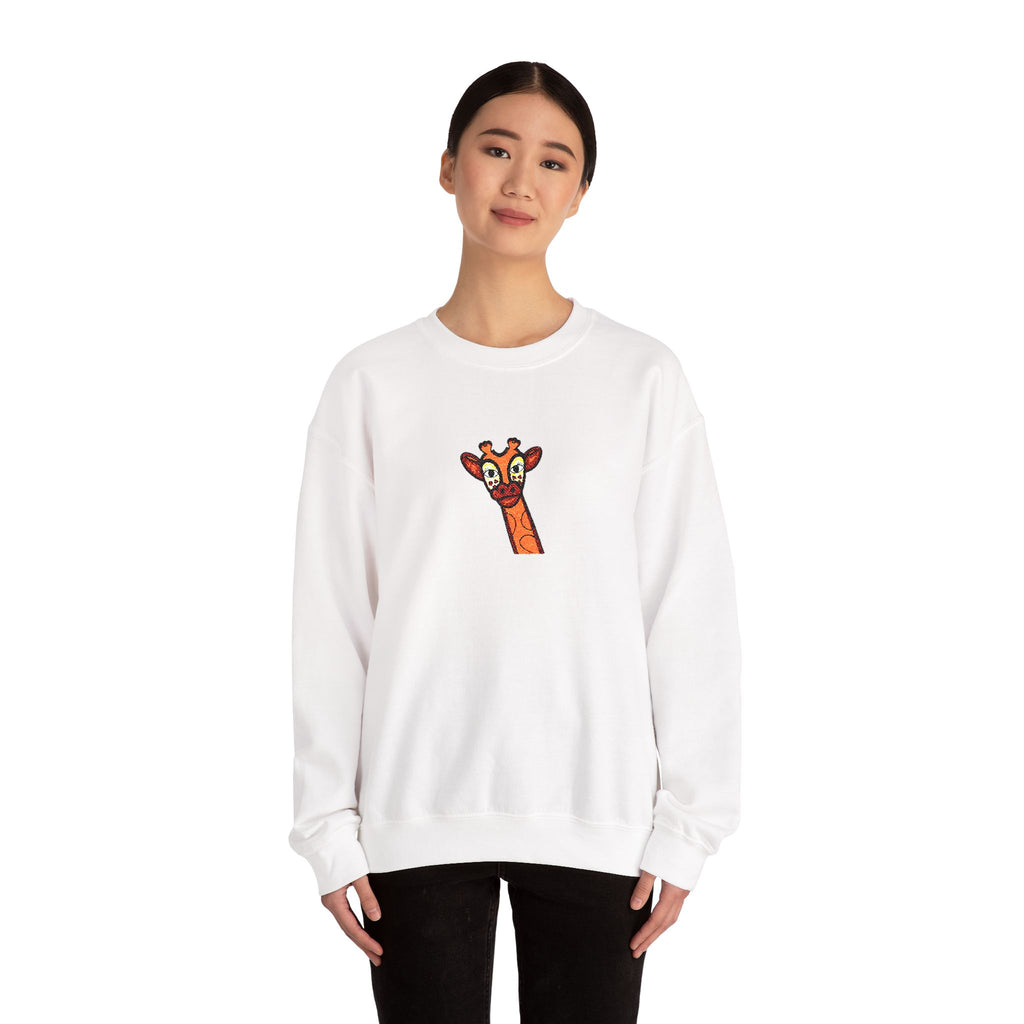 Hand-Drawn Cute Giraffe Neck Illustration Sweatshirt | Minimal Animal Crewneck