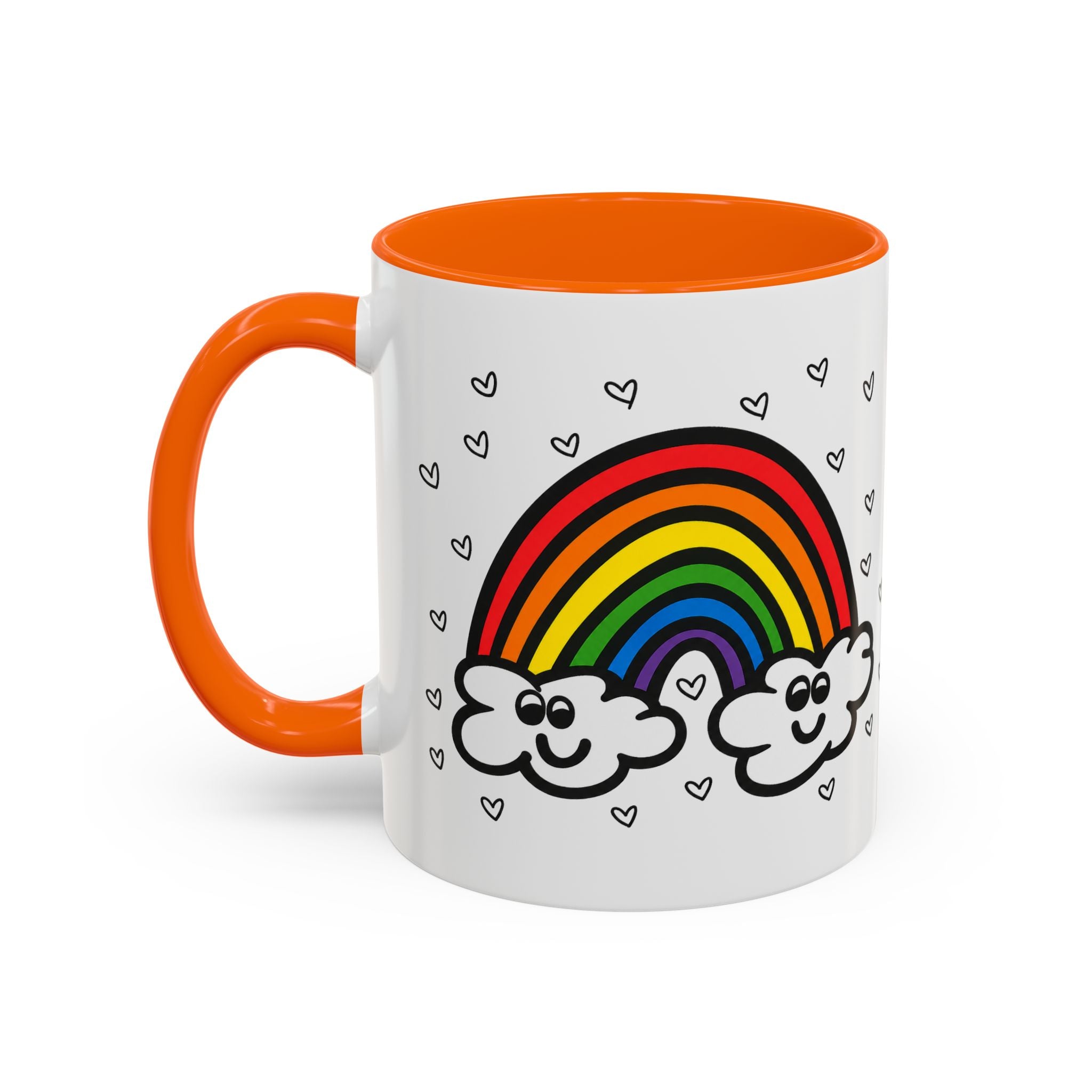 Hand-Drawn Smiling Rainbow Clouds mug | Accent Coffee Mug 11oz or 15oz