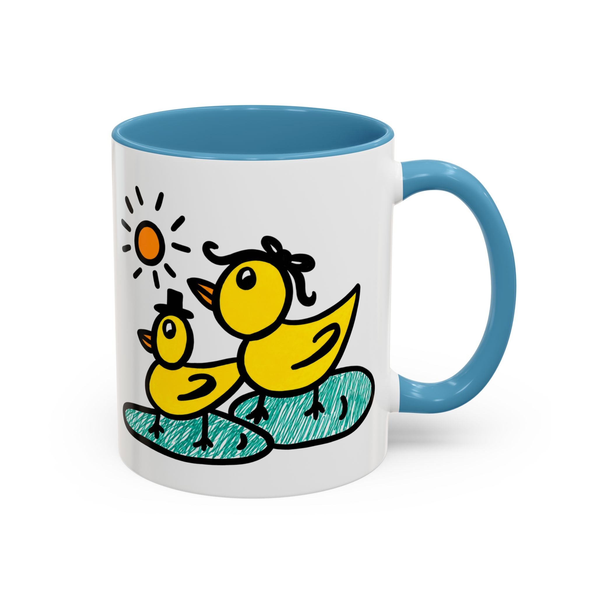 Hand-Drawn Cute Ducks in Pond Mug | Accent Coffee Mug 11oz 15oz