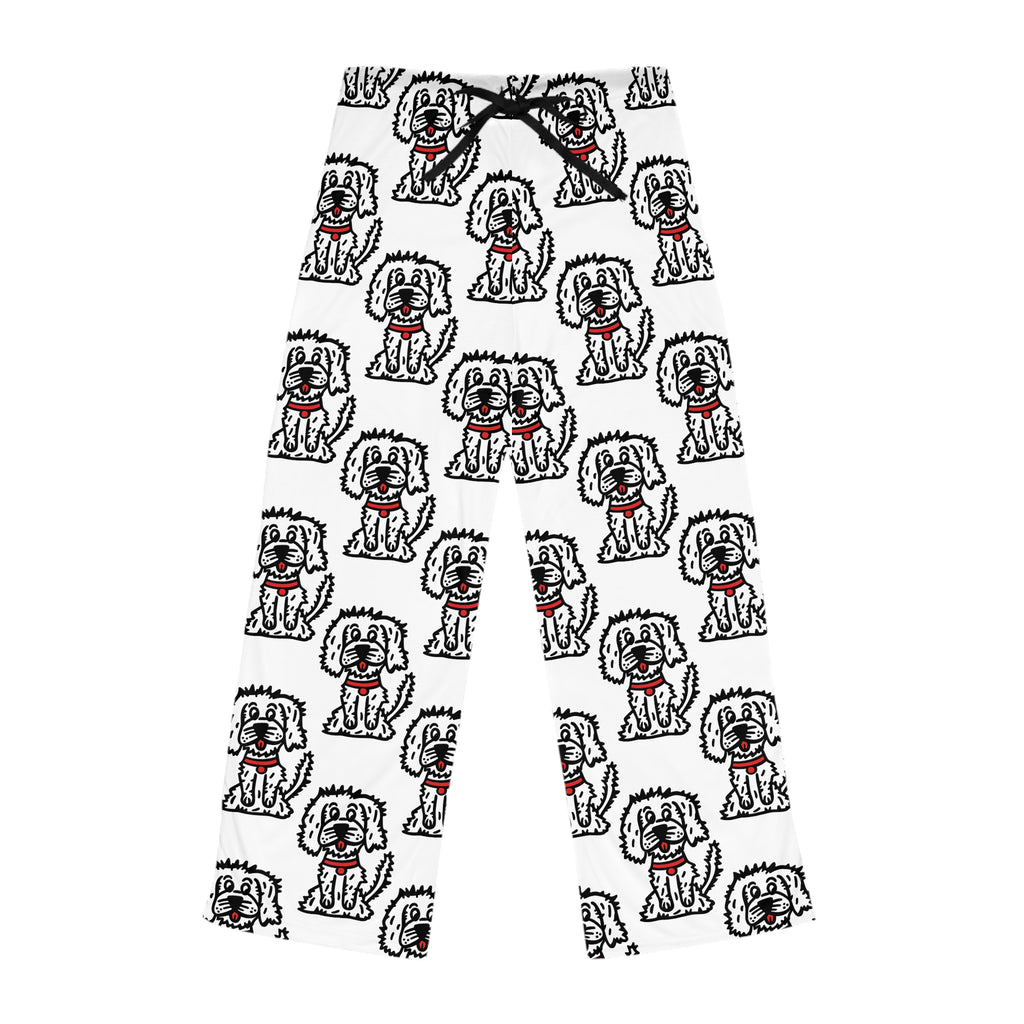 Hand-Drawn Puppy Pattern Pajama Pants | Cute Dog All-Over Print