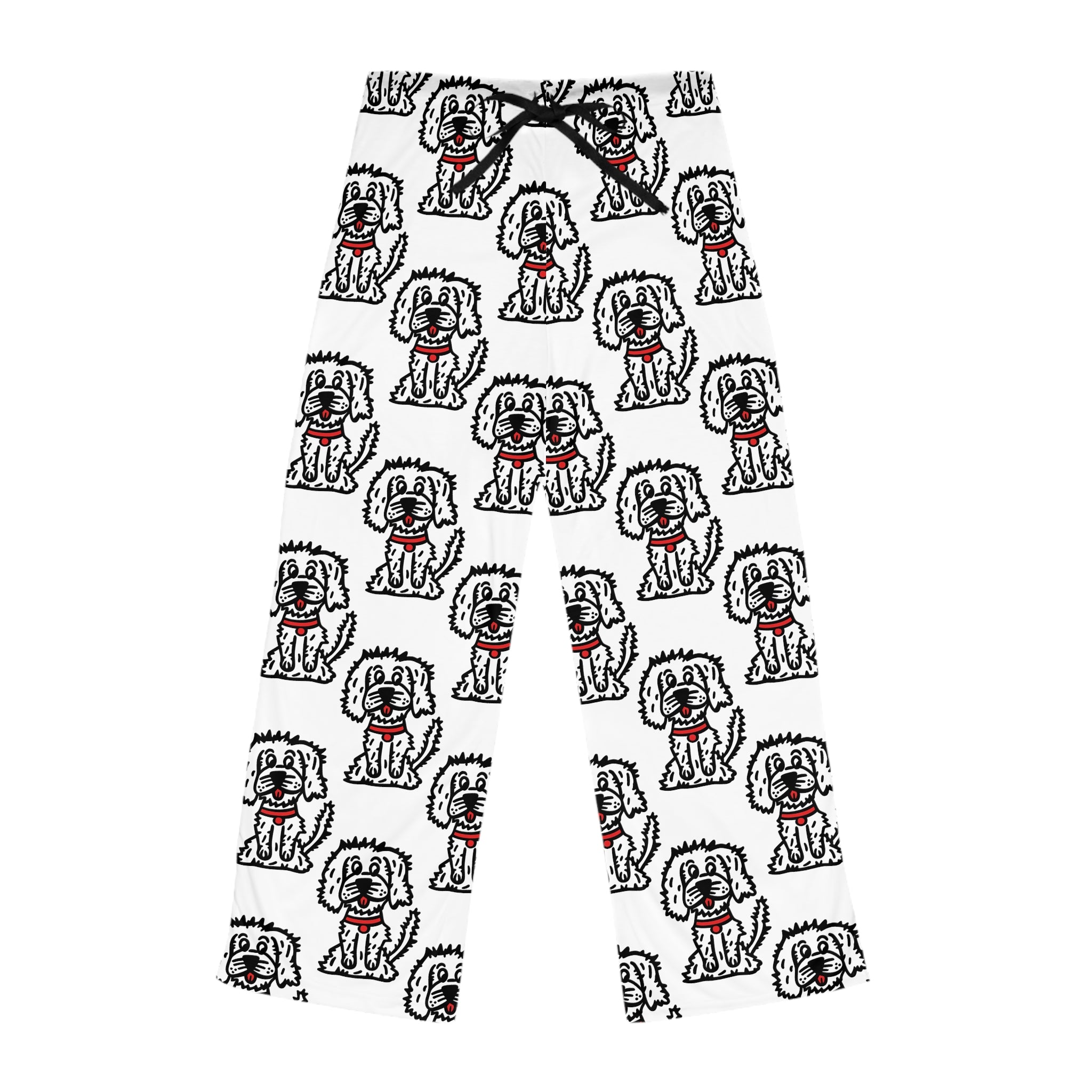 Hand-Drawn Puppy Pattern Pajama Pants | Cute Dog All-Over Print