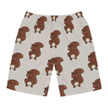 Hand-Drawn Cute Squirrel Pattern Board Shorts | All-Over Print