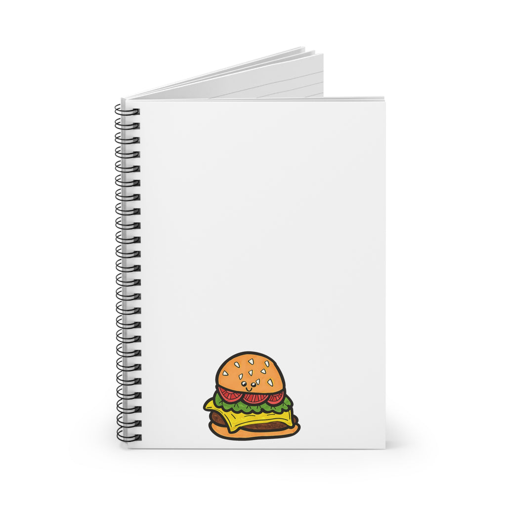 Hand-Drawn Cheeseburger Illustration Spiral Notebook | Ruled Line