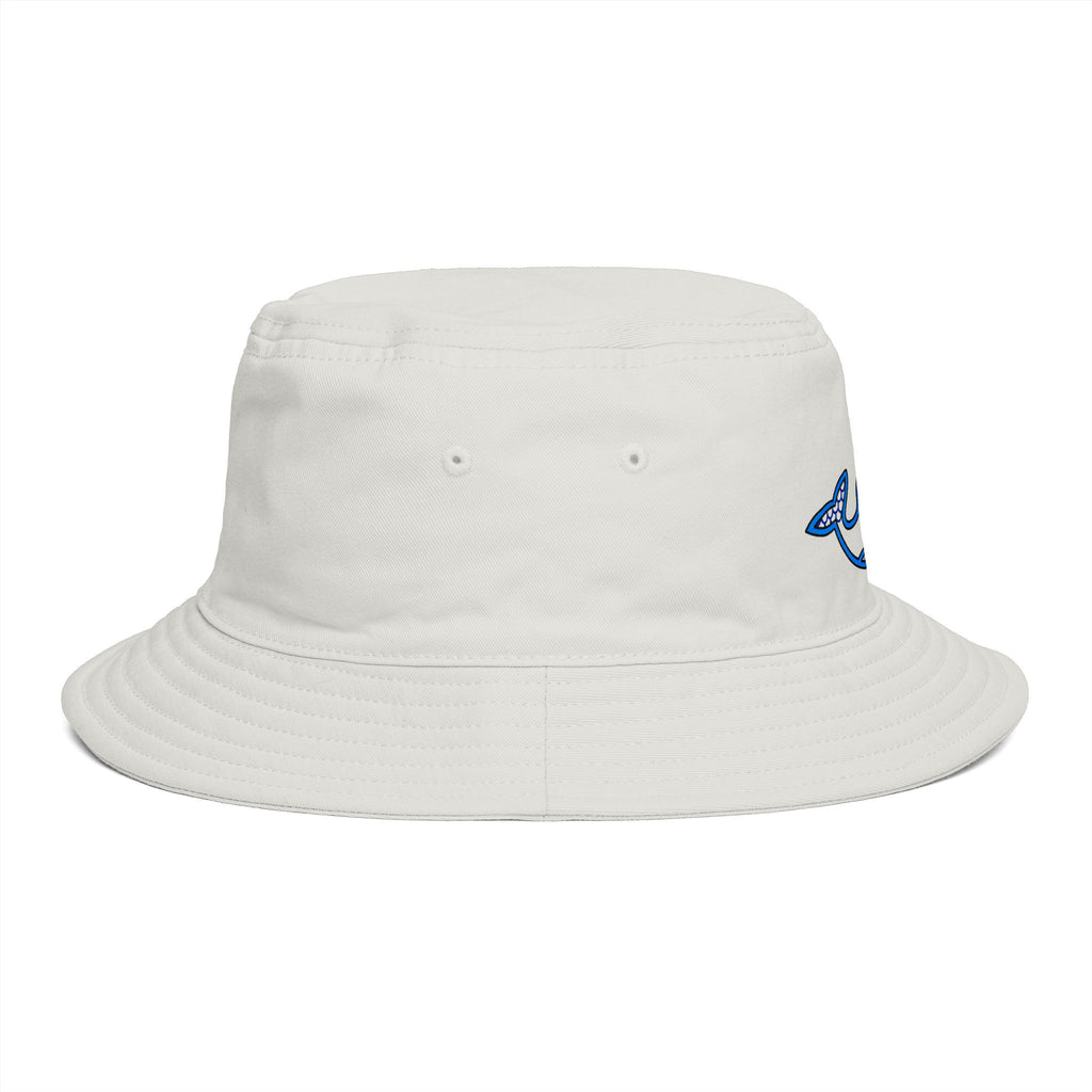Hand-Drawn Smiling Blue Whale Bucket Hat | Cute Ocean Hat