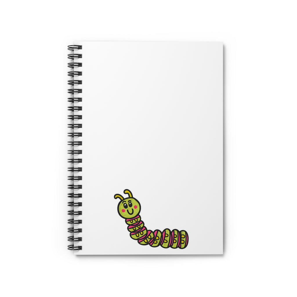 Hand-Drawn Cute Cartoon Caterpillar Spiral Notebook | Ruled Notebook