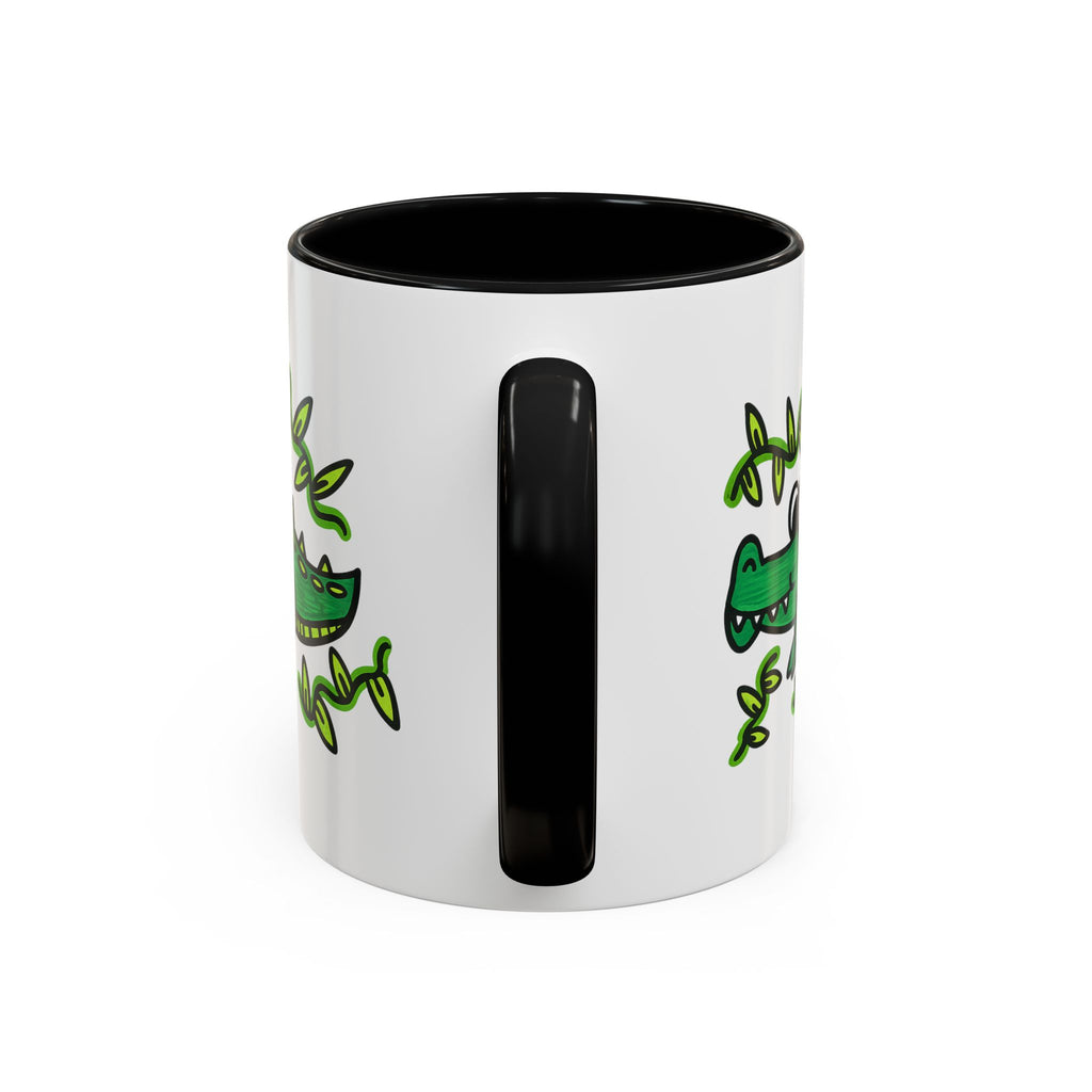 Hand-Drawn Green Playful Alligator Mug | Accent Coffee Mug