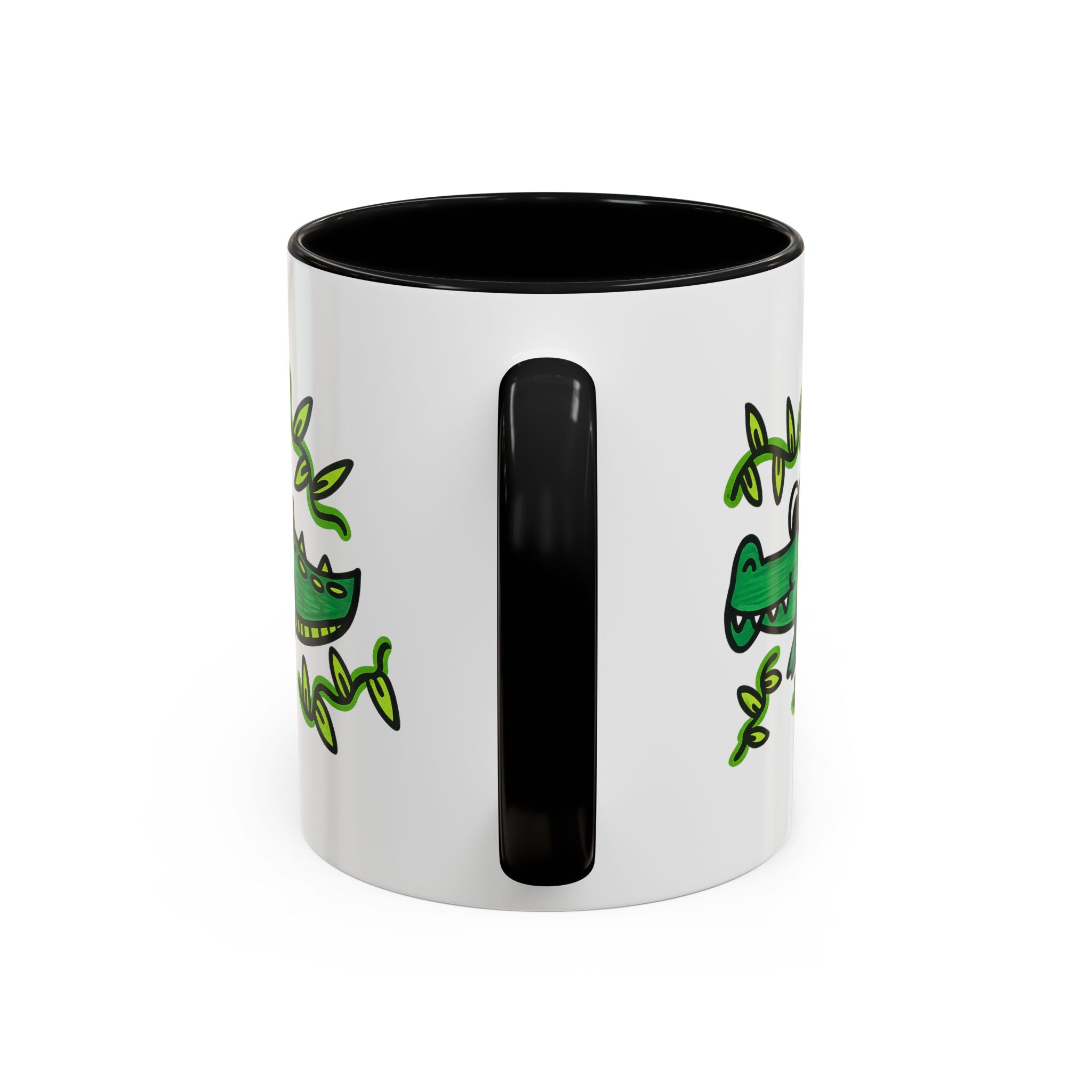 Hand-Drawn Green Playful Alligator Mug | Accent Coffee Mug