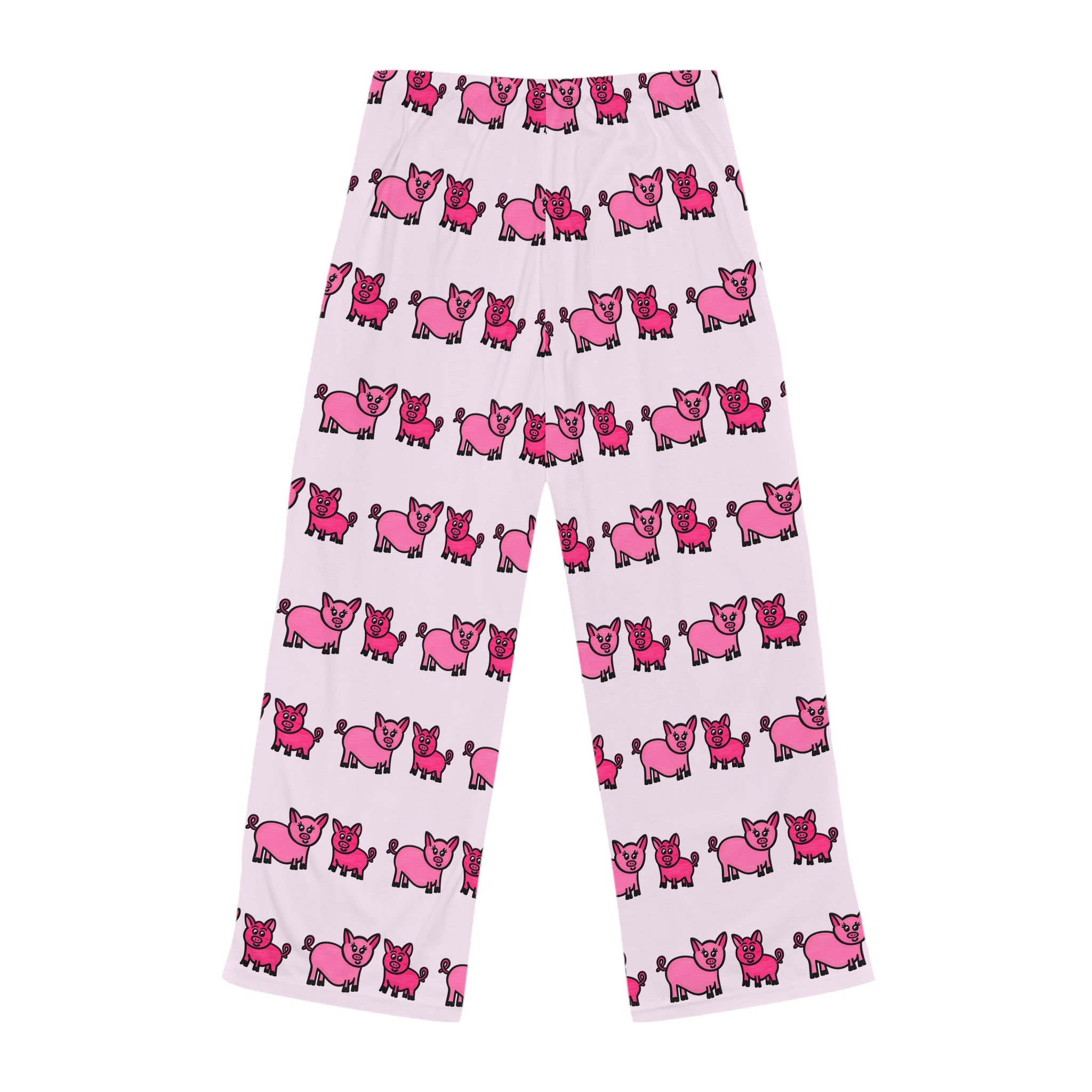 Hand-Drawn Cute Pink Pig Pattern Pajama Pants | All-Over Print Lounge Pants