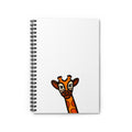Hand-Drawn Peeking Giraffe Spiral Notebook | Ruled Line