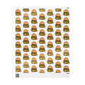 Hand-Drawn Cartoon Cheeseburger Pattern Wrapping Paper | Food Novelty Gift Wrap