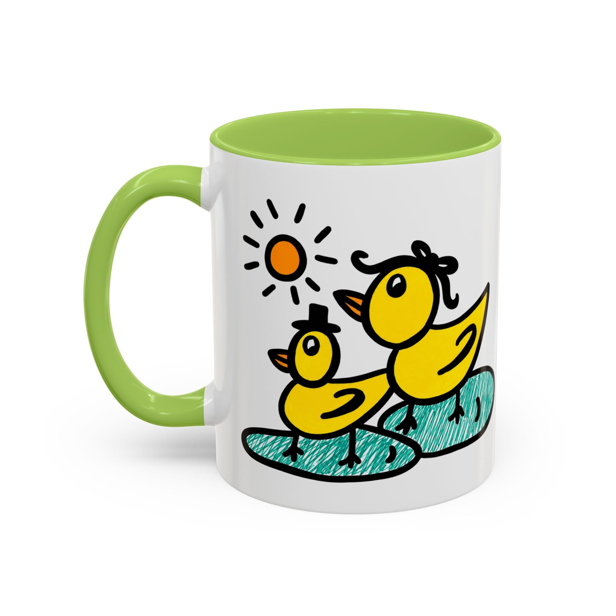 Hand-Drawn Cute Ducks in Pond Mug | Accent Coffee Mug 11oz 15oz