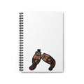 Hand-Drawn Otter Couple Holding Shells Spiral Notebook | Ruled Journal