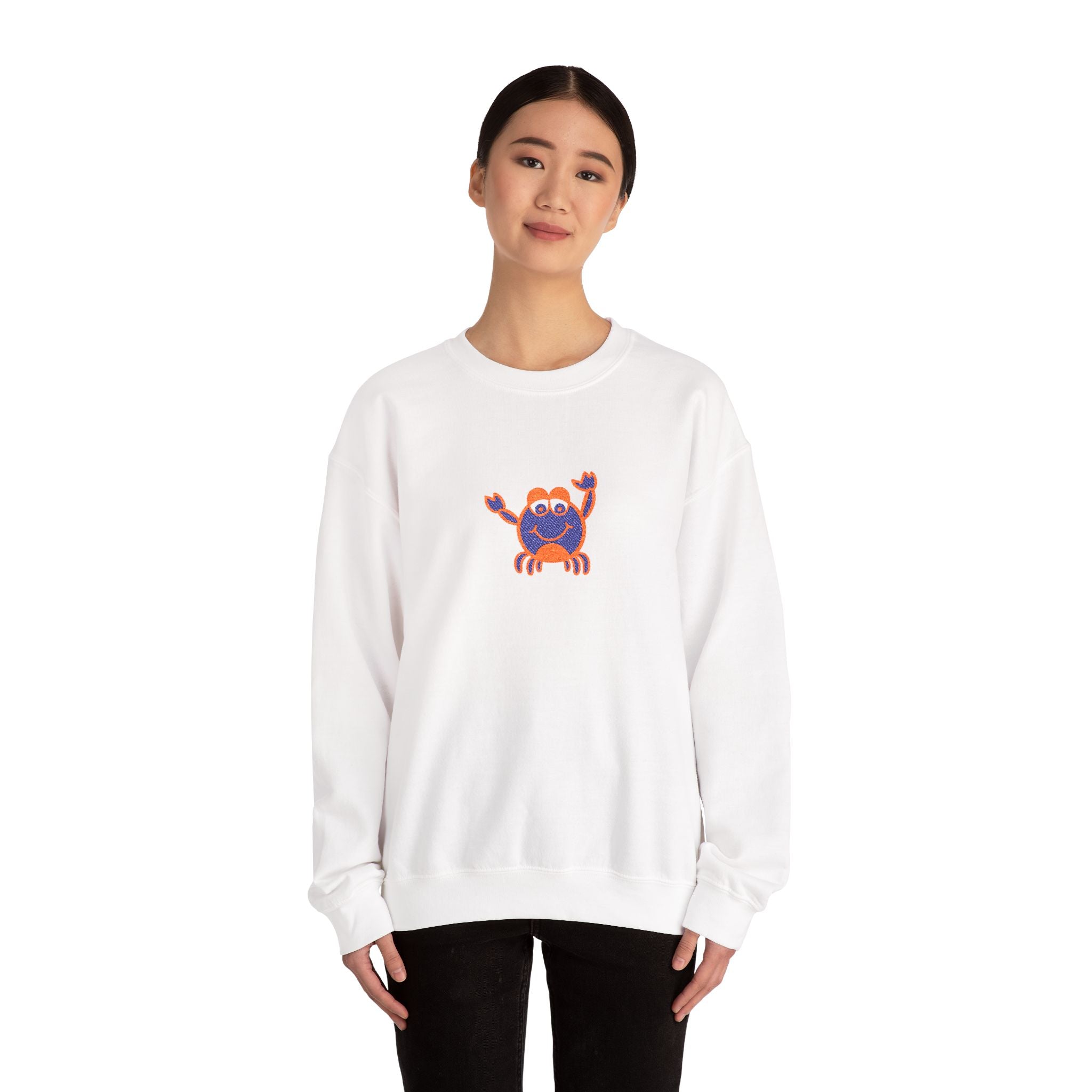 Hand-Drawn Cute Crab sweatshirt | Small Chest Crab Illustration