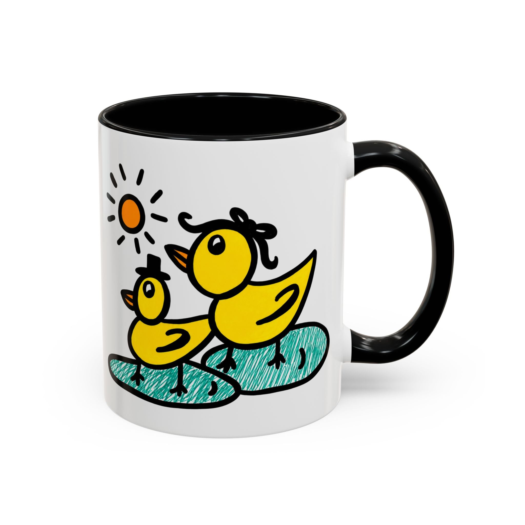 Hand-Drawn Cute Ducks in Pond Mug | Accent Coffee Mug 11oz 15oz