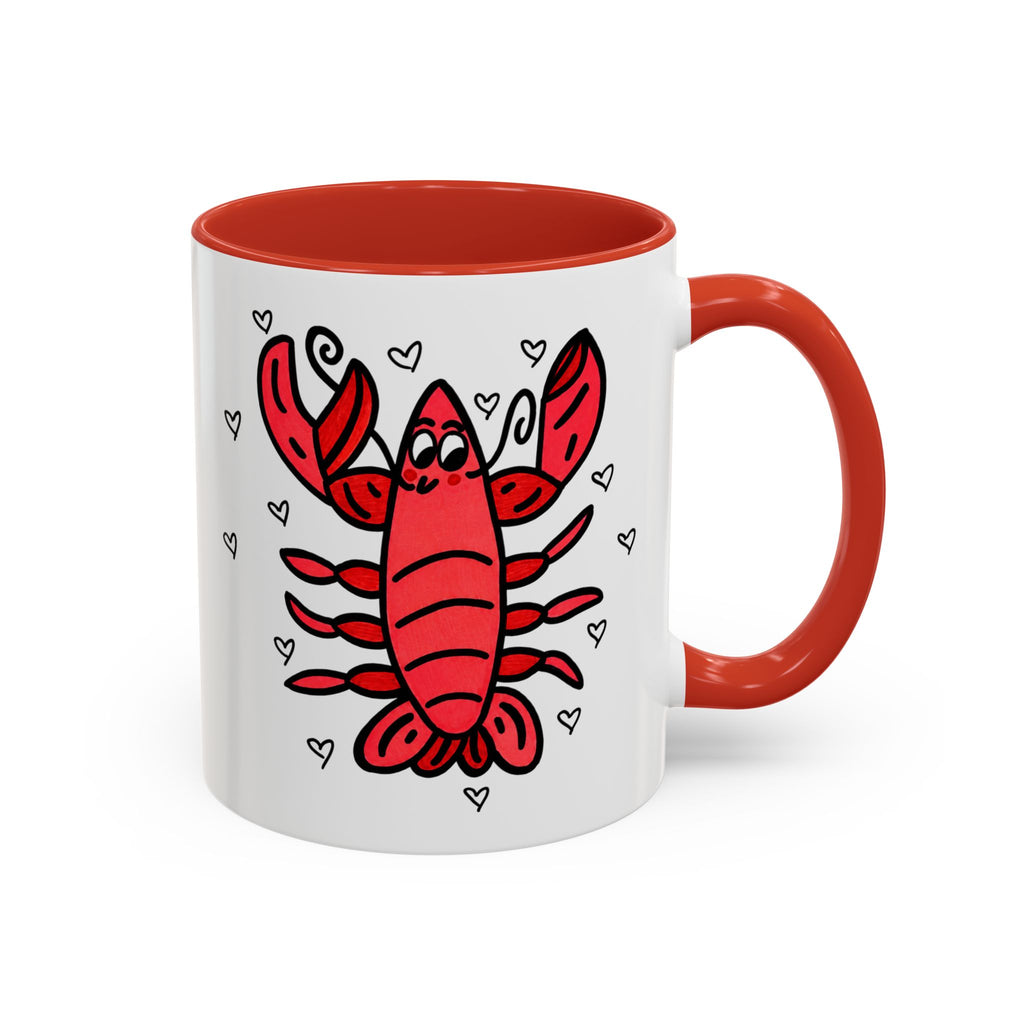 Hand-Drawn Cute Red Lobster Mug | Accent Coffee Mug 11oz 15oz