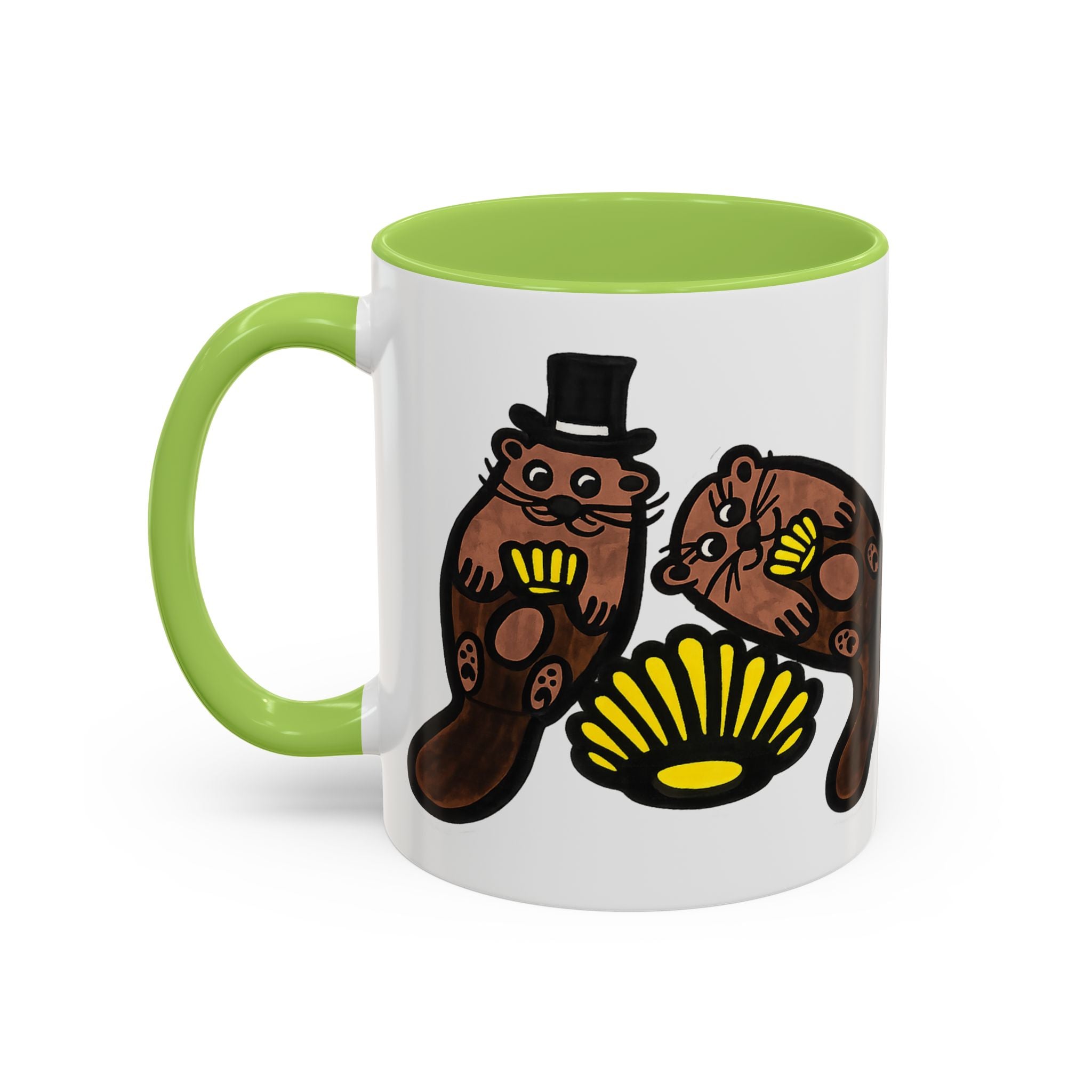 Otter with Top Hat and Shell Mug | Accent Coffee Cup