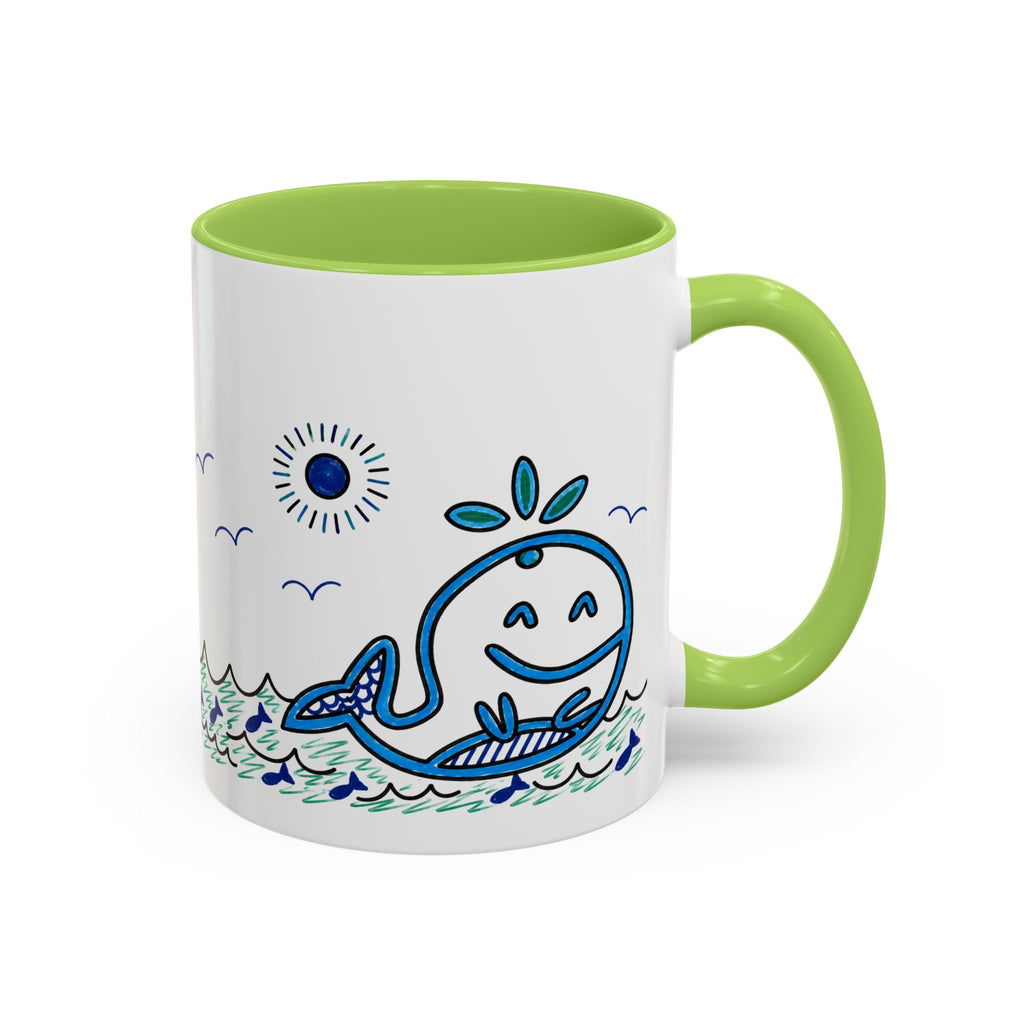 Hand-Drawn Smiling Whale Ocean Mug | Accent Coffee Mug 11oz 15oz