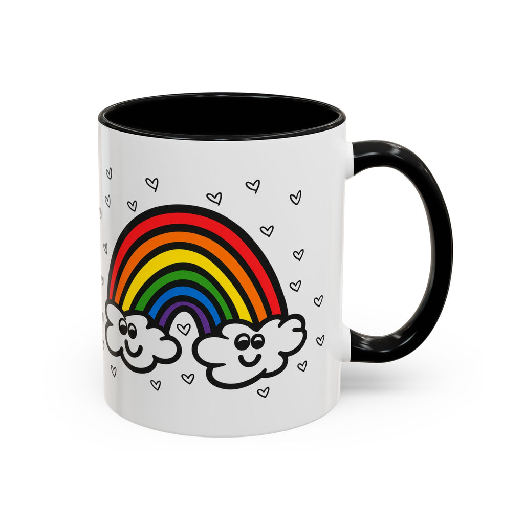 Hand-Drawn Smiling Rainbow Clouds mug | Accent Coffee Mug 11oz or 15oz