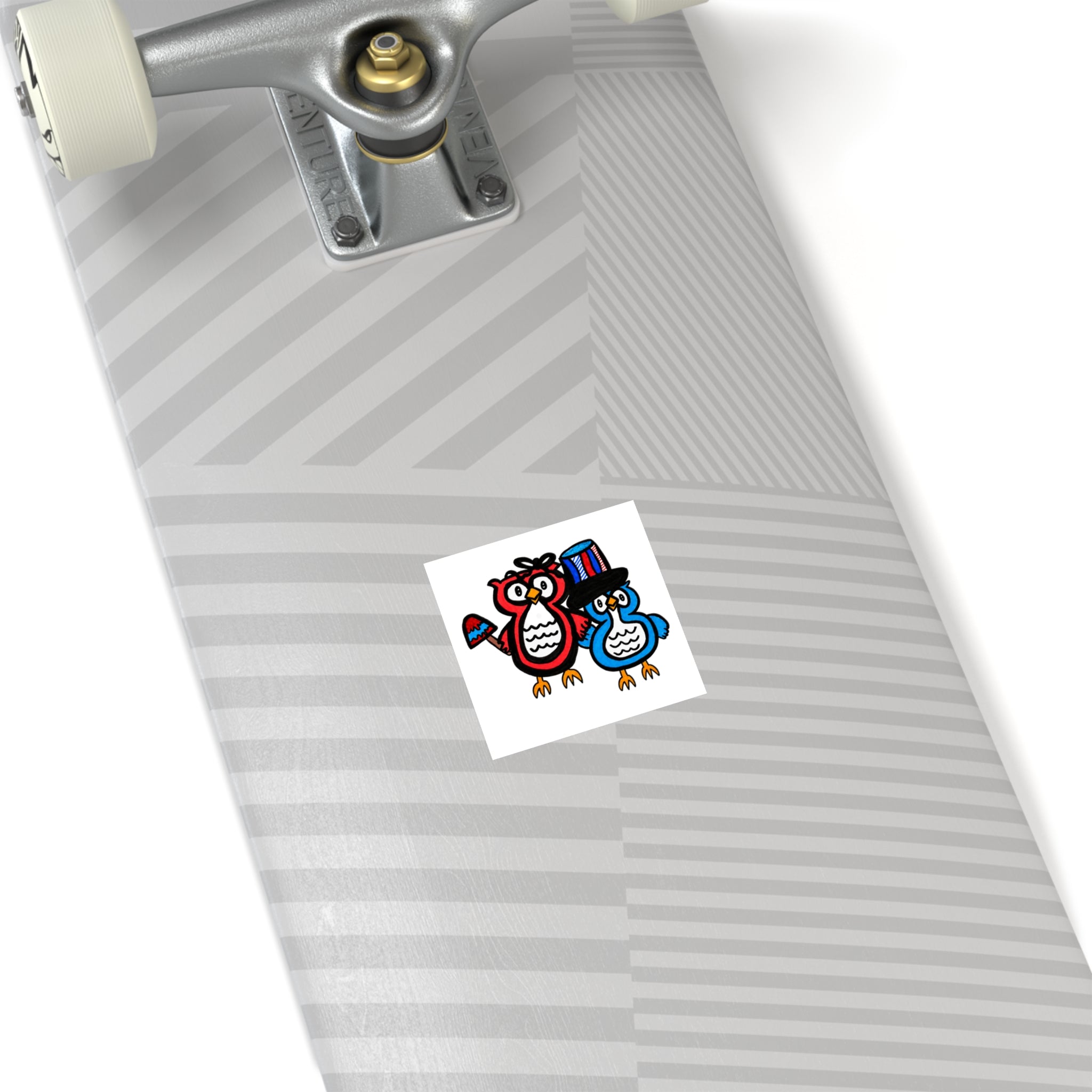 Cute Patriotic Owl Sticker, Hand Drawn Americana Vinyl Sticker, Whimsical Fourth of July Owl Decal, Red White Blue Sticker