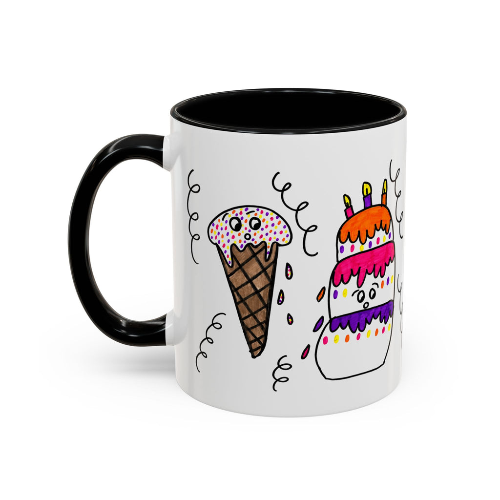 Hand-Drawn Cute Doodle Ice Cream & Cake Mug | Accent Coffee Mug